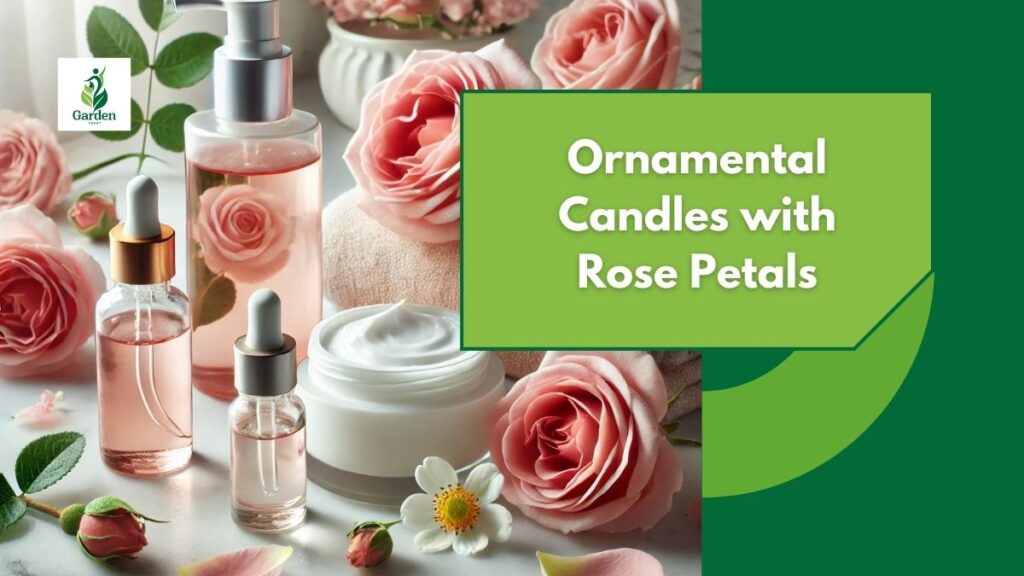 Ornamental Candles with Rose Petals
